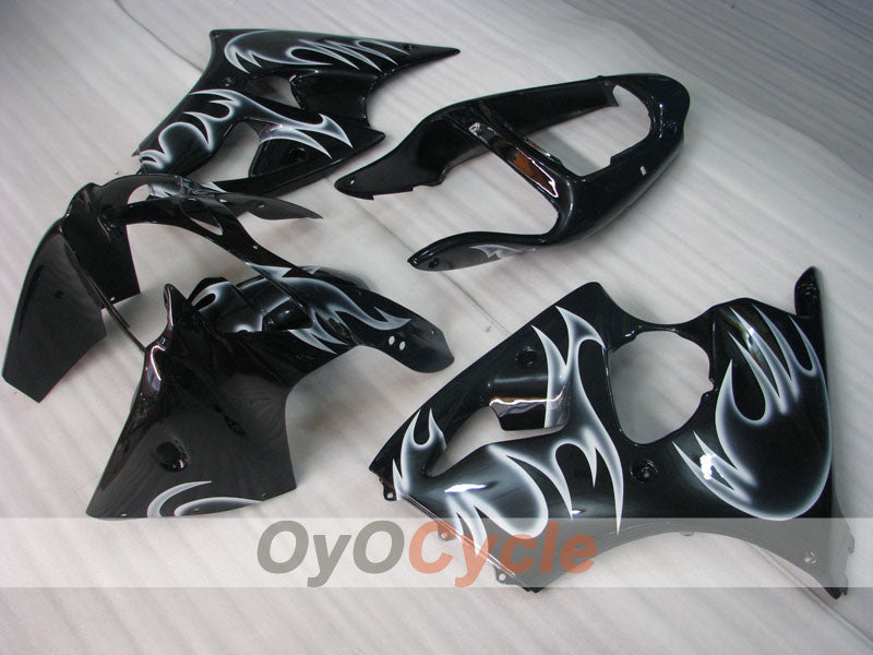 Kit carene a iniezione per NINJA ZX-6R 00-02 - Bianco, Nero - Fiamma #OYO87901714 Immagine secondaria del prodotto