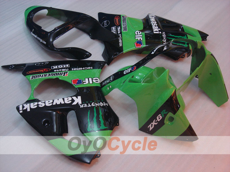 Carenatura a iniezione per NINJA ZX-6R 00-02 - Verde, Nero - Monster #OYO87901719 Immagine principale del prodotto