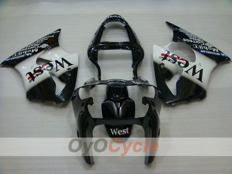 Kit carene a iniezione per NINJA ZX-6R 00-02 - Bianco, Nero - West #OYO87901752 Immagine secondaria del prodotto