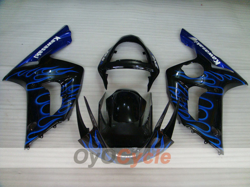 Kit Carenatura a Iniezione per NINJA ZX-6R 03-04 - Viola, Nero - Fiamma #OYO87901805 Immagine principale del prodotto