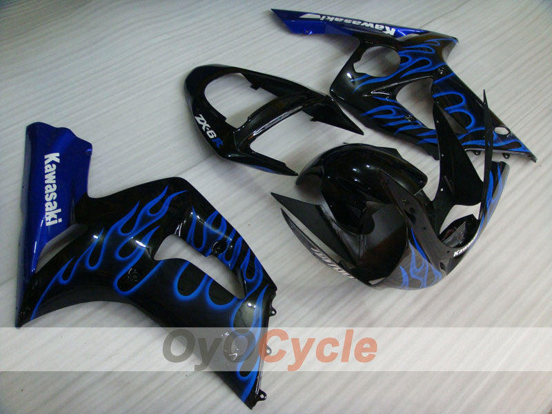 Kit Carenatura a Iniezione per NINJA ZX-6R 03-04 - Viola, Nero - Fiamma #OYO87901805 Immagine secondaria del prodotto