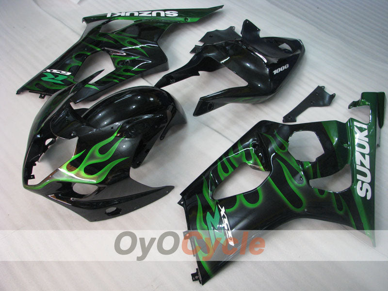 Kit carenatura a iniezione per GSX R1000 03-04 - Verde, Nero - Fiamma #OYO87901829 Immagine secondaria del prodotto