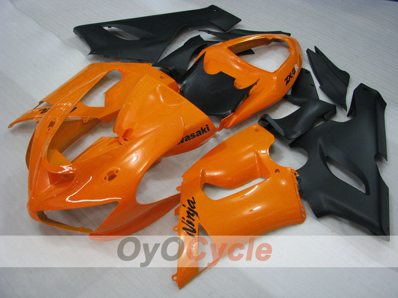 Kit carenatura a iniezione per NINJA ZX-6R 05-06 - Arancione, Nero - Stile di fabbrica #OYO87901856 Immagine principale del prodotto