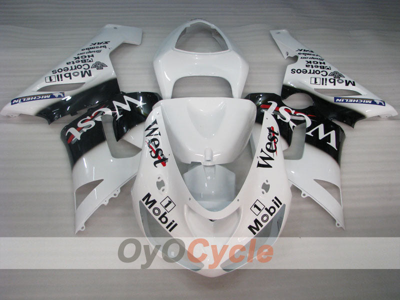 Kit carene a iniezione per NINJA ZX-6R 05-06 - Bianco, Nero - Ovest #OYO87901897 Immagine secondaria del prodotto