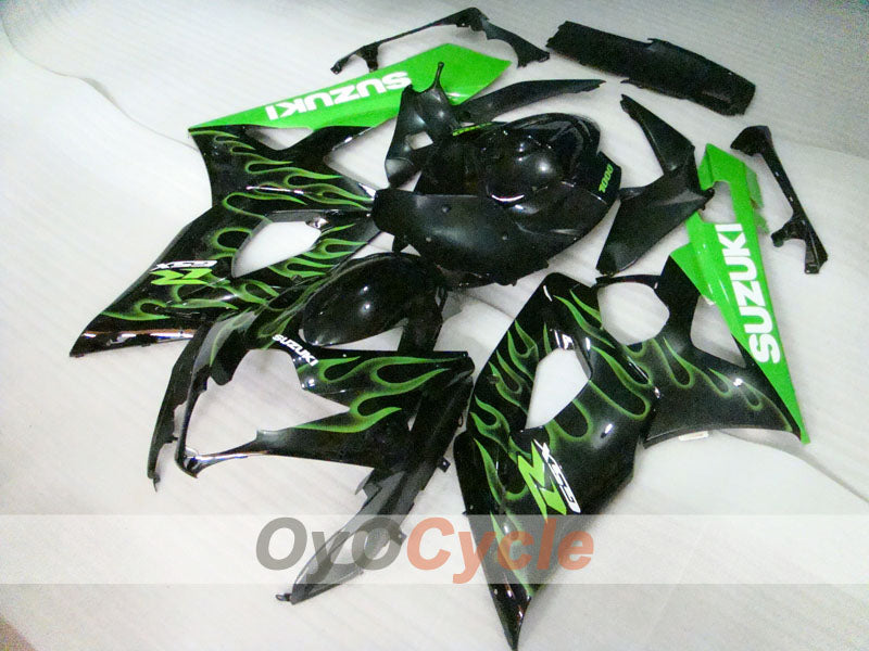 Kit carene a iniezione per GSX R1000 05-06 - Verde, Nero - Fiamma #OYO87901960 Immagine principale del prodotto