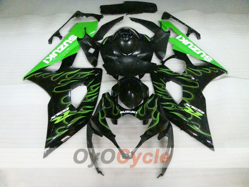 Kit carene a iniezione per GSX R1000 05-06 - Verde, Nero - Fiamma #OYO87901960 Immagine secondaria del prodotto