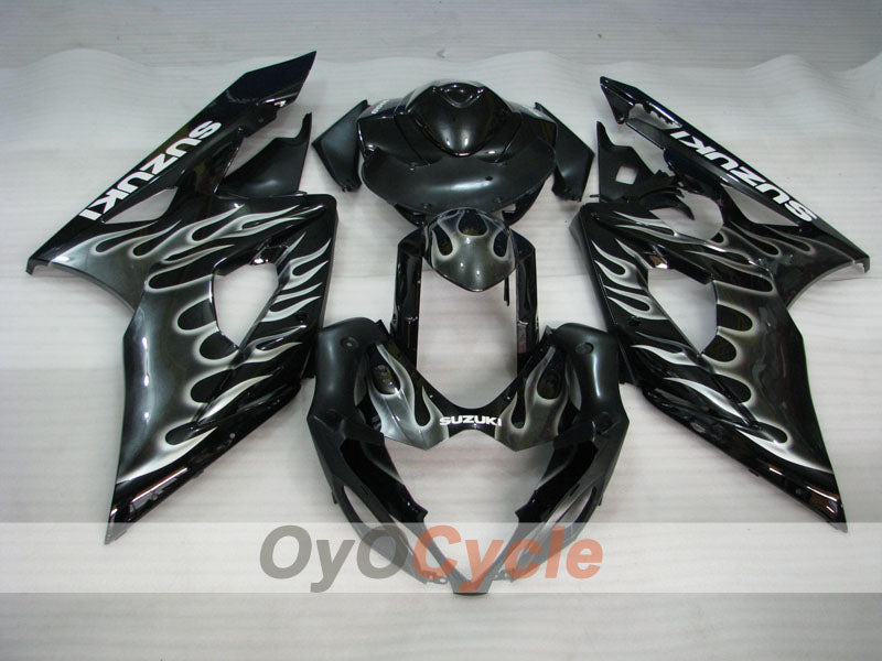 Carenatura a iniezione per GSX R1000 05-06 - Bianco, Nero - Fiamma #OYO87901969 Immagine secondaria del prodotto