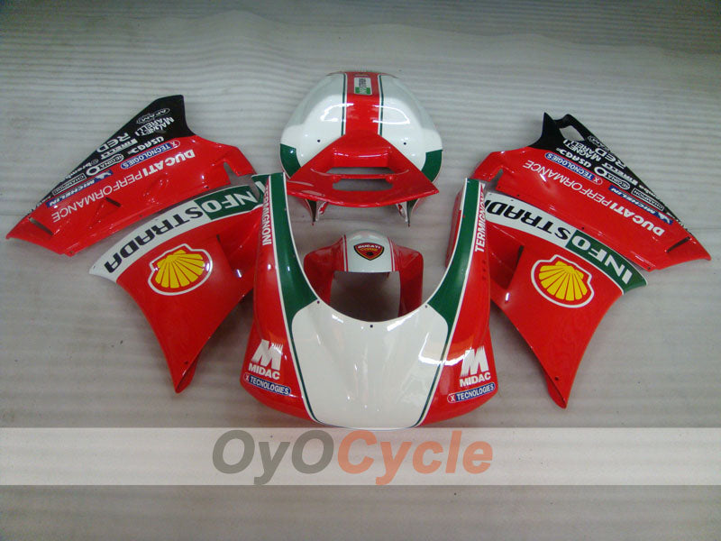 Kit carene a iniezione per Ducati 748 94-02 - Rosso, Bianco - INFO STRADA #OYO87902068 Immagine secondaria del prodotto
