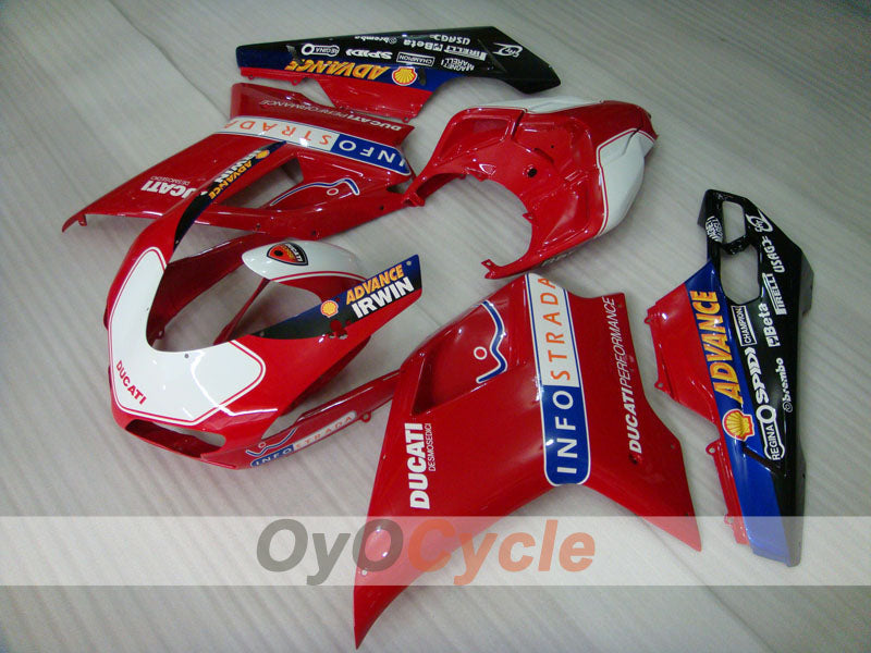 Kit carene a iniezione per Ducati 848 anni 08-13 - Rosso, Nero - INFO STRADA #OYO87902186 Immagine principale del prodotto