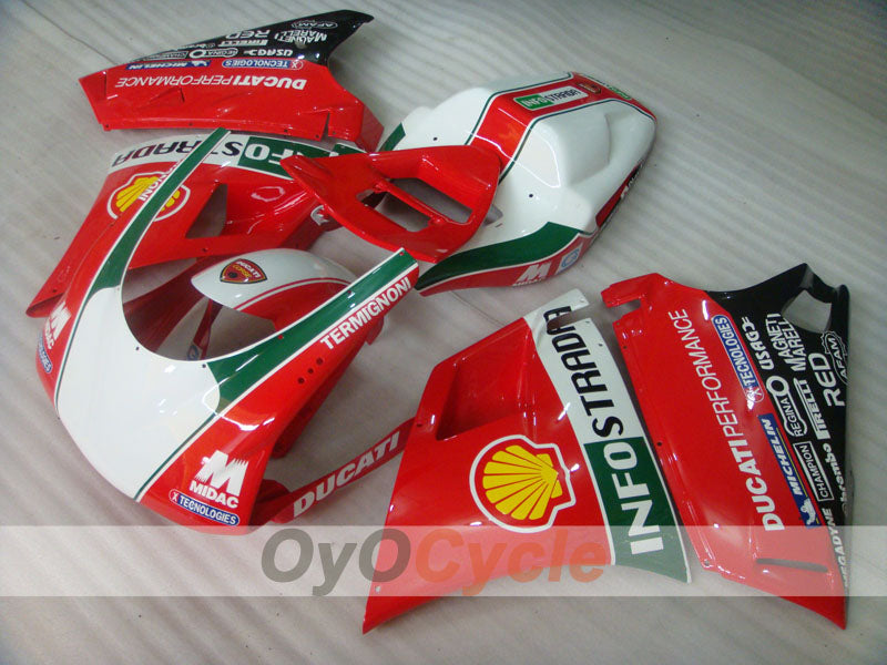 Kit carene a iniezione per Ducati 996 del 99-02 - Rosso, Bianco - INFO STRADA #OYO87902221 Immagine principale del prodotto