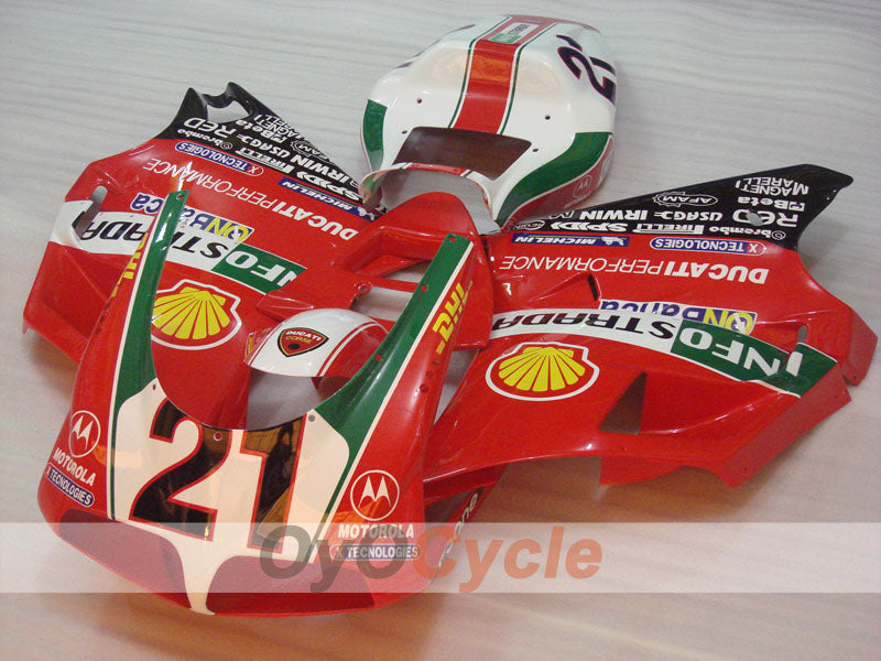 Kit carene a iniezione per Ducati 996 del 99-02 - Rosso, Bianco - INFO STRADA #OYO87902223 Immagine principale del prodotto