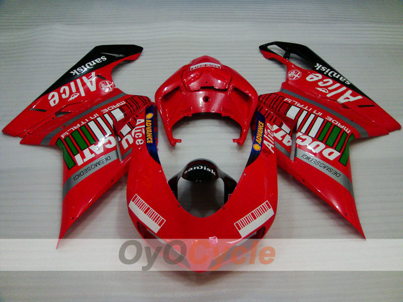 Kit carene stampate a iniezione per Ducati 1198 09-11 - Rosso, Nero - Alice #OYO87902329 Immagine secondaria del prodotto
