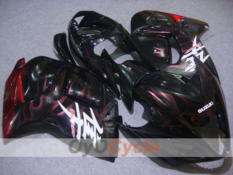 Kit carene a iniezione per GSXR1300 Hayabusa 08-20 - Rosso, Nero - Fiamma #OYO87902668