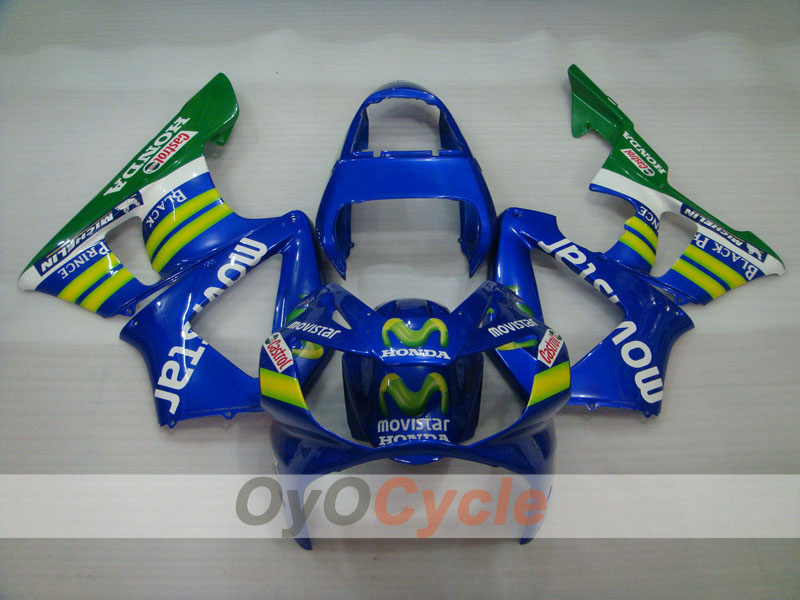 Kit carene stampate a iniezione per CBR900RR 929 00-01 - Giallo, Blu - Movistar #OYO87902710 Immagine principale del prodotto