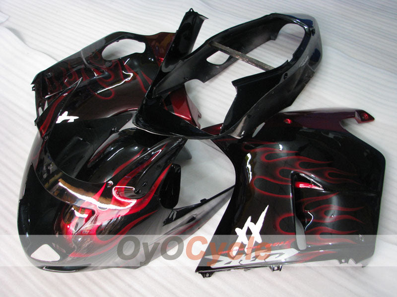 Kit carene stampate a iniezione per CBR1100XX 96-07 - Rosso, Nero - Fiamme #OYO87902800 Immagine secondaria del prodotto