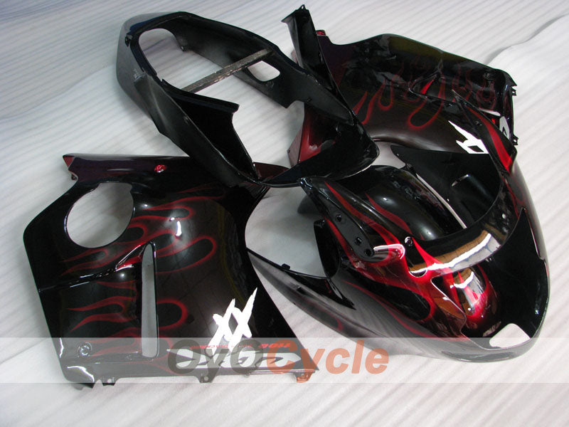 Kit carene stampate a iniezione per CBR1100XX 96-07 - Rosso, Nero - Fiamme #OYO87902800 Immagine principale del prodotto