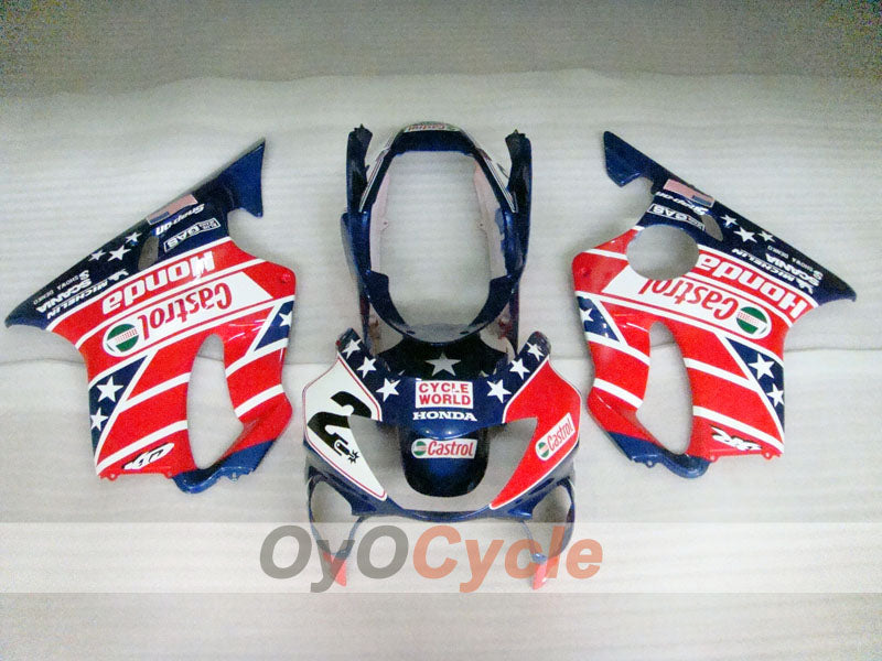 Kit carenatura a iniezione per CBR600F4 del 99-00 - Rosso, Blu - Castrol #OYO87900106 Immagine secondaria del prodotto