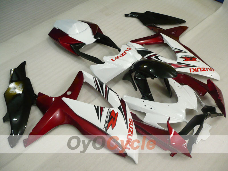 Kit carene a iniezione per GSX R600 08-10 - Colore Rosso Vino, Bianco - Stile Factory #OYO87905393 Immagine principale del prodotto