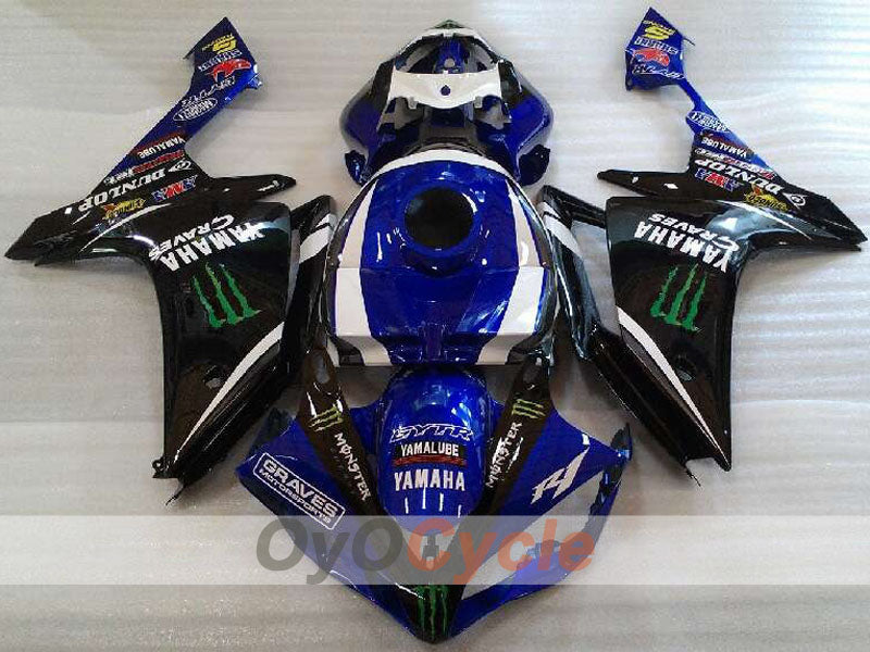 Kit carene stampate a iniezione per YZF-R1 07-08 - Blu, Bianco, Nero - Monster #OYO87905681 Immagine secondaria del prodotto