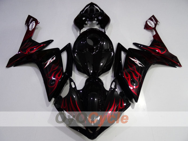 Kit carene a iniezione per YZF-R1 07-08 - Rosso, Nero - Fiamma #OYO87905697 Immagine secondaria del prodotto