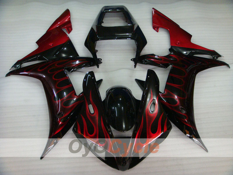 Kit carene a iniezione per YZF-R1 02-03 - Rosso, nero - Fiamma #OYO87905765 Immagine secondaria del prodotto