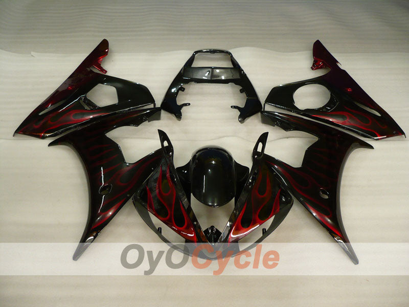 Kit carene a iniezione per YZF-R6 05 - Rosso, Nero - Fiamma #OYO87905870 Immagine secondaria del prodotto