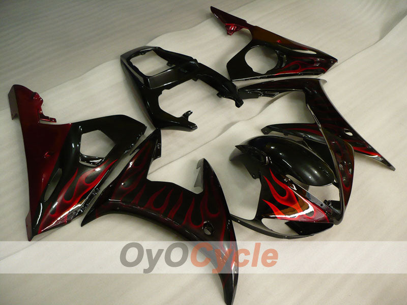 Kit carene a iniezione per YZF-R6 05 - Rosso, Nero - Fiamma #OYO87905870 Immagine principale del prodotto