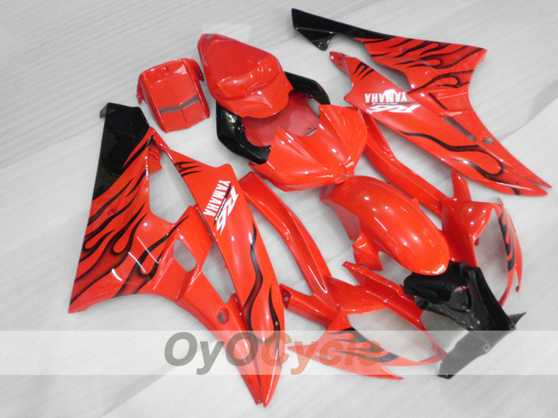Kit carene a iniezione per YZF-R6 06-07 - Rosso, Nero - Fiamma #OYO87905878 Immagine principale del prodotto