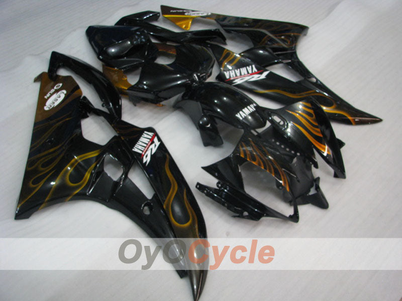Kit carene a iniezione per YZF-R6 06-07 - Nero, Oro - Fiamma #OYO87905884 Immagine principale del prodotto