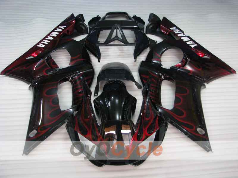 Kit carenatura a iniezione per YZF-R6 anni 98-02 - Rosso, Nero - Fiamma #OYO87905987 Immagine secondaria del prodotto
