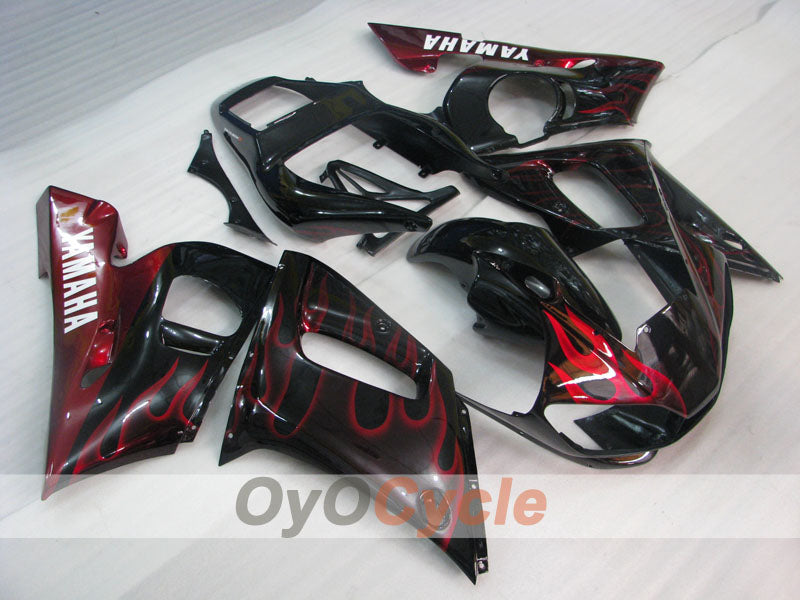 Kit carene a iniezione per YZF-R6 98-02 - Rosso, Nero - Fiamma #OYO87905995 Immagine principale del prodotto
