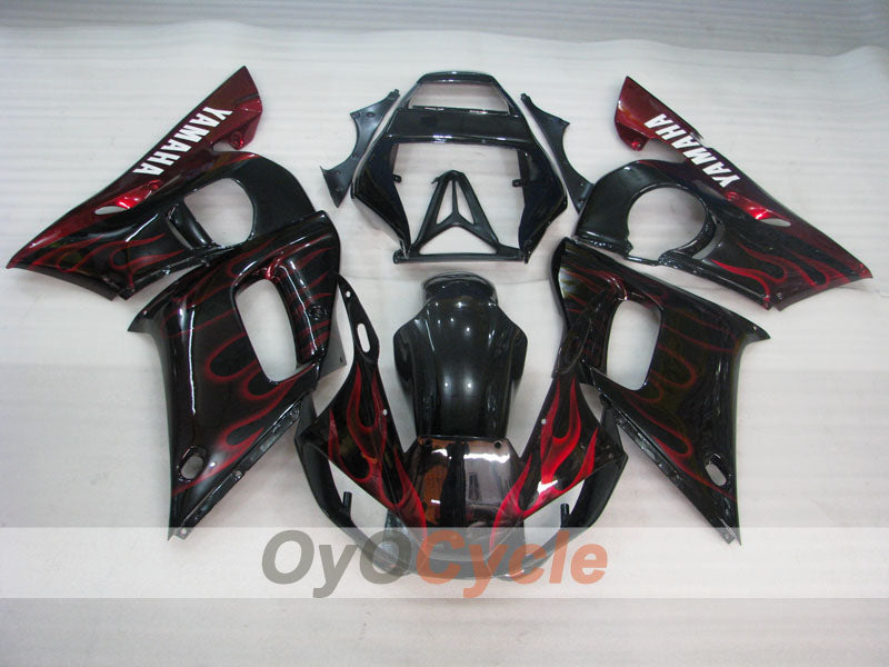 Kit carene a iniezione per YZF-R6 98-02 - Rosso, Nero - Fiamma #OYO87905995 Immagine secondaria del prodotto