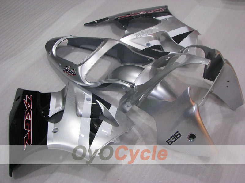 Kit carene a iniezione per NINJA ZX-6R 00-02 - Nero, Argento - Stile originale #OYO87906022 Immagine principale del prodotto