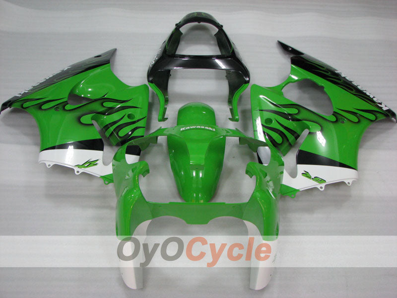 Kit carene a iniezione per NINJA ZX-6R 00-02 - Verde, Nero - Stile di fabbrica #OYO87906023