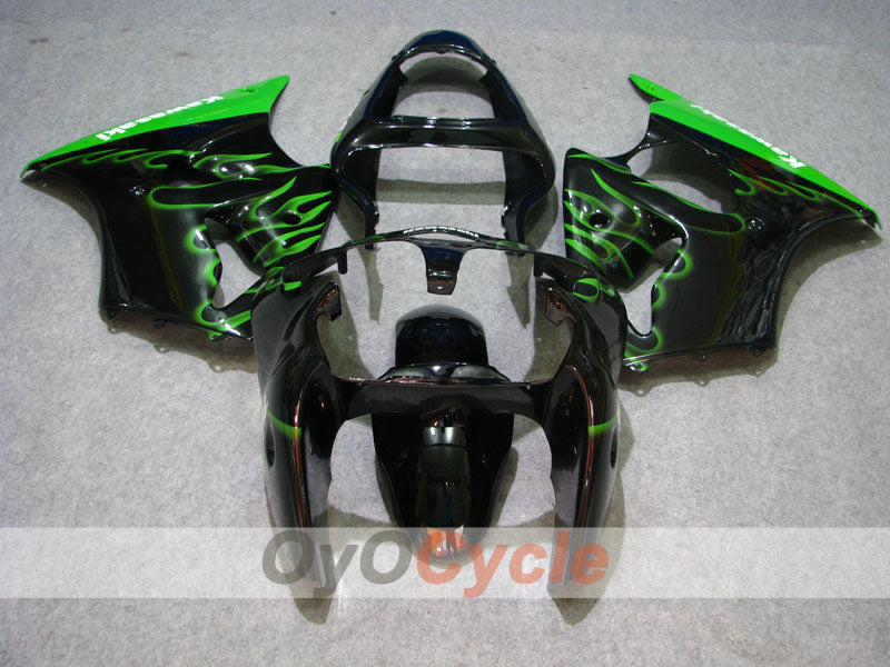 Kit carenatura a iniezione per NINJA ZX-6R del 00-02 - Verde, Nero - Fiamma #OYO87906025 Immagine secondaria del prodotto