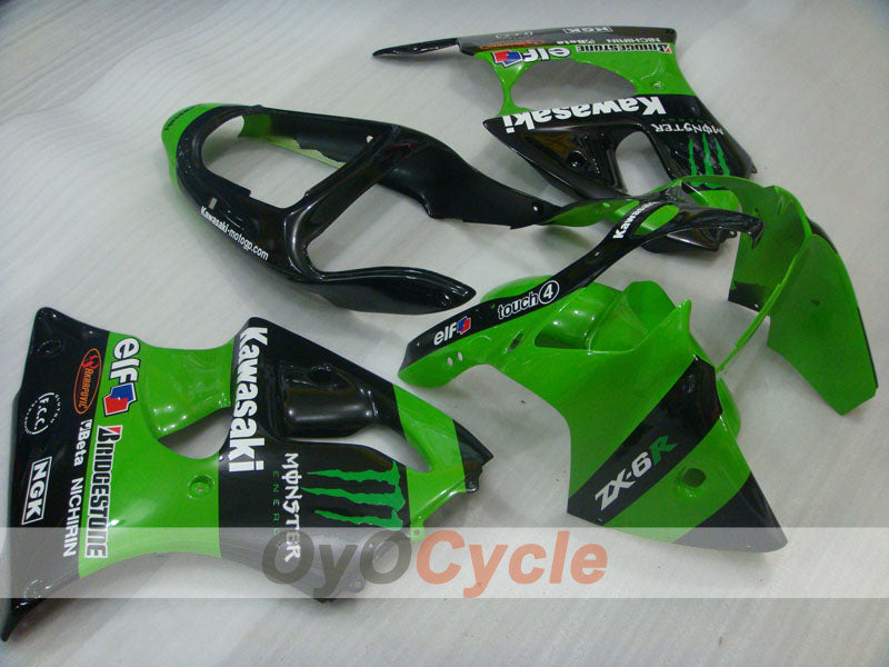 Kit carenatura a iniezione per NINJA ZX-6R 00-02 - Verde, Nero - Monster #OYO87906036 Immagine principale del prodotto