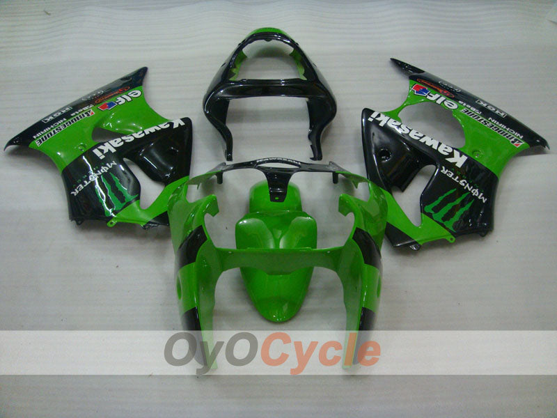 Kit carenatura a iniezione per NINJA ZX-6R 00-02 - Verde, Nero - Monster #OYO87906036 Immagine secondaria del prodotto