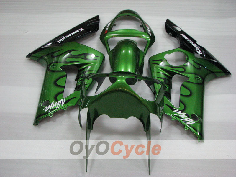 Kit carene a iniezione per NINJA ZX-6R 03-04 - Verde, Nero - Fiamma #OYO87906038 Immagine secondaria del prodotto