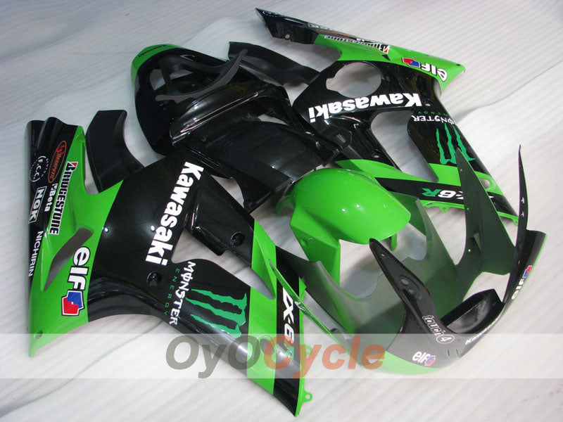 Kit carene a iniezione per NINJA ZX-6R 03-04 - Verde, Nero - Monster #OYO87906043 Immagine secondaria del prodotto