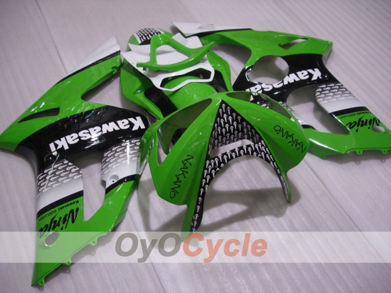 Kit carene a iniezione per NINJA ZX-6R 03-04 - Verde, Nero - Nakano #OYO87906044 Immagine principale del prodotto