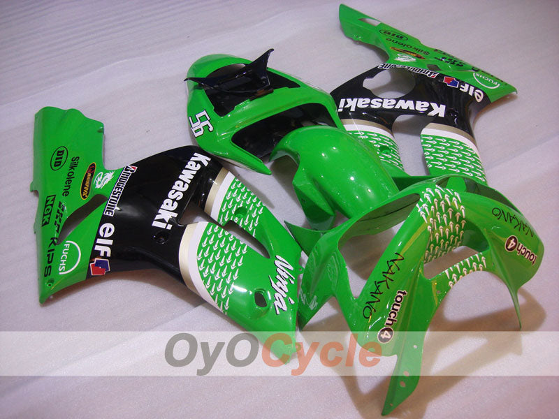 Kit carene a iniezione per NINJA ZX-6R 03-04 - Verde, Nero - Nakano #OYO87906045 Immagine principale del prodotto