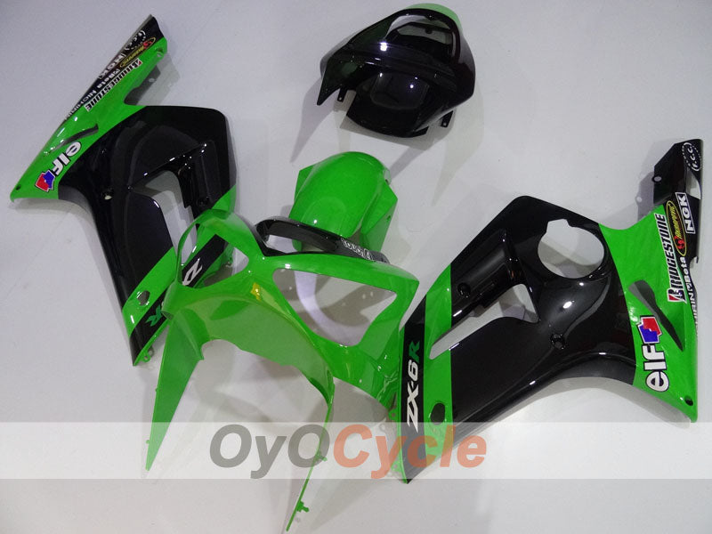 Kit carene a iniezione per NINJA ZX-6R 03-04 - Verde, Nero - Nakano #OYO87906046 Immagine secondaria del prodotto