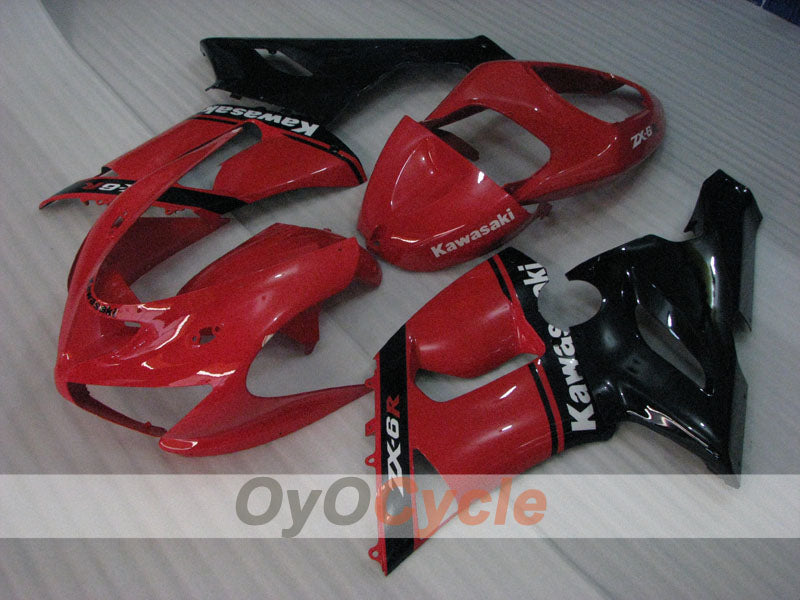 Kit carene a iniezione per NINJA ZX-6R 05-06 - Rosso, Nero - Stile di fabbrica #OYO87906050 Immagine principale del prodotto