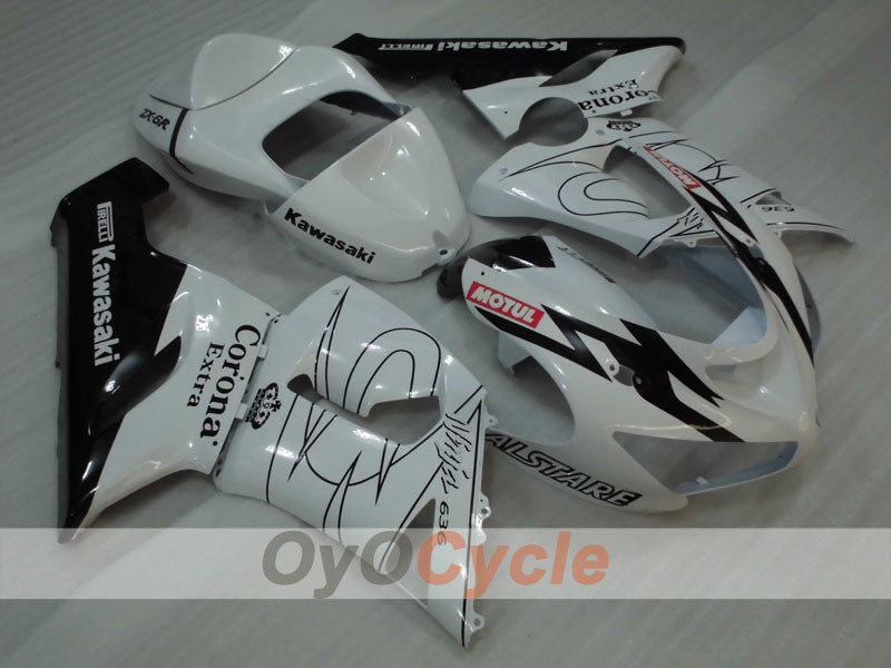 Carenatura a iniezione per NINJA ZX-6R 05-06 - Bianco, Nero - Corona #OYO87906051 Immagine principale del prodotto