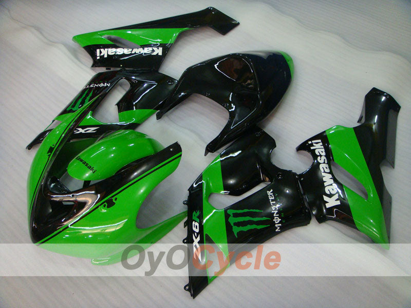 Carenatura a iniezione per NINJA ZX-6R 05-06 - Verde, Nero - Monster #OYO87906052 Immagine secondaria del prodotto
