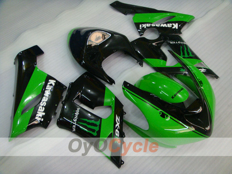 Carenatura a iniezione per NINJA ZX-6R 05-06 - Verde, Nero - Monster #OYO87906052 Immagine principale del prodotto