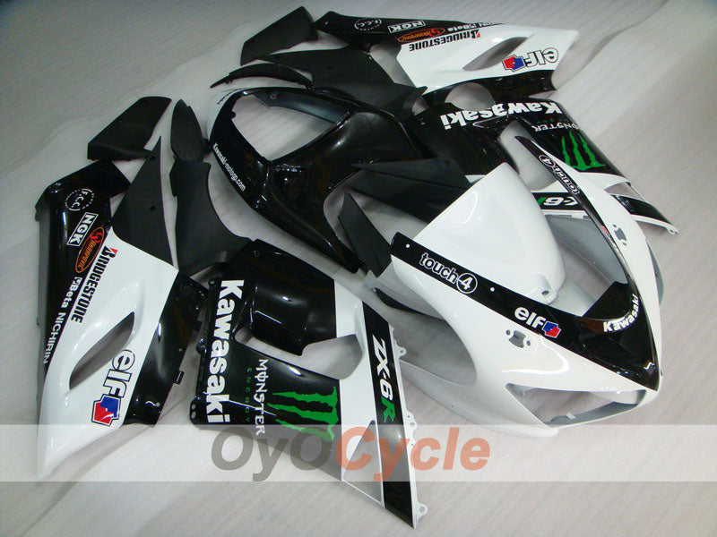 Kit carenatura a iniezione per NINJA ZX-6R 05-06 - Bianco, Nero - Monster #OYO87906053 Immagine principale del prodotto