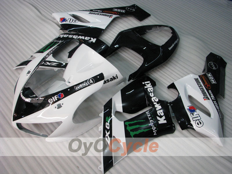 Kit carene a iniezione per NINJA ZX-6R 05-06 - Bianco, Nero - Monster #OYO87906054 Immagine secondaria del prodotto