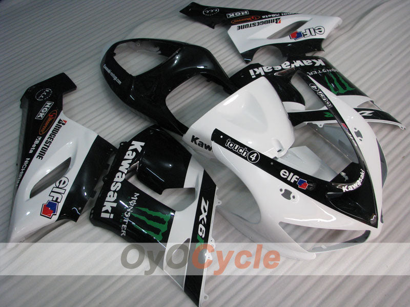 Kit carene a iniezione per NINJA ZX-6R 05-06 - Bianco, Nero - Monster #OYO87906054 Immagine principale del prodotto