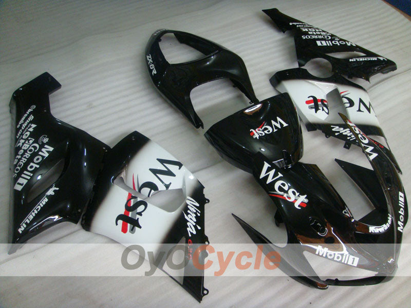 Carenatura a iniezione per NINJA ZX-6R 05-06 - Bianco, Nero - Ovest #OYO87906055 Immagine principale del prodotto